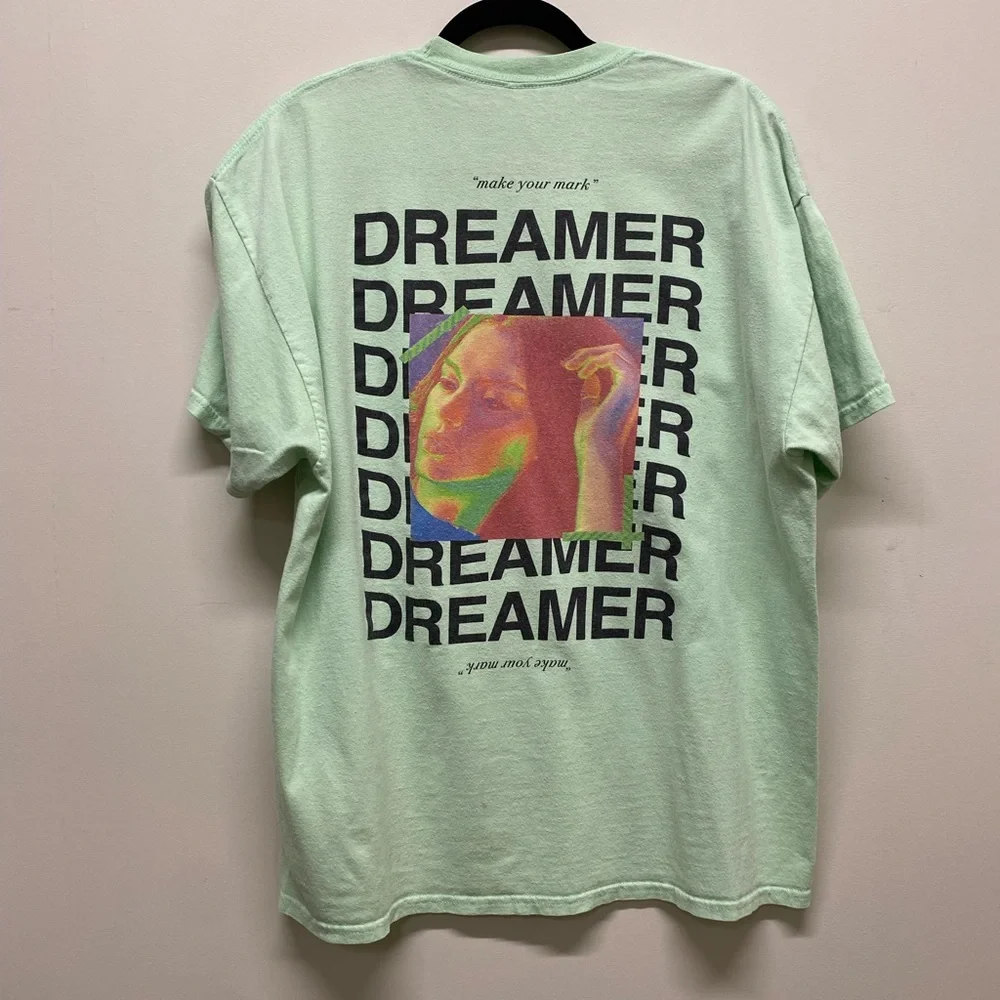 Pac sun “Dreamer” T-Shirt, Pastel Green, size XL - Picture 2 of 4
